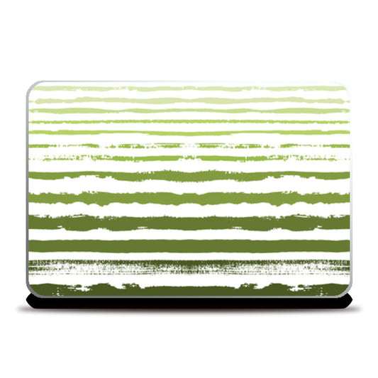 Uneven Green Stripes Laptop Skins