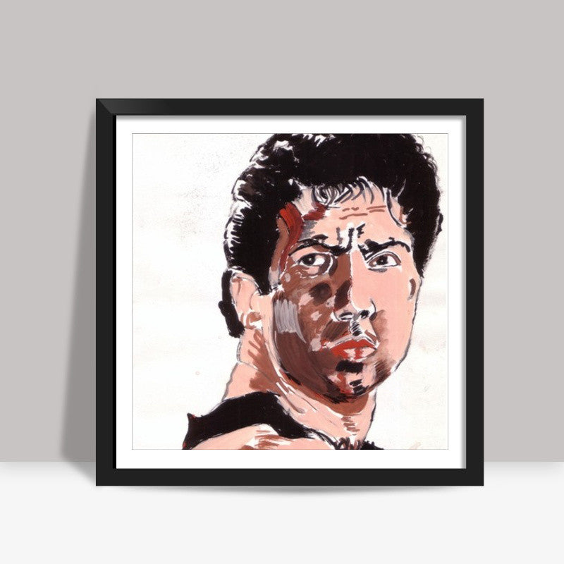 Bollywood star Sunny Deol proves that a wounded man is an angry man Square Art Prints