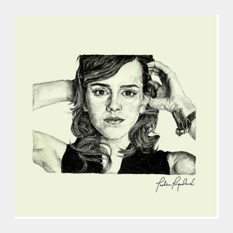 Square Art Prints, Emma Watson Square Art