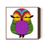 Baby Zoe the adorable baby owl Square Art Prints