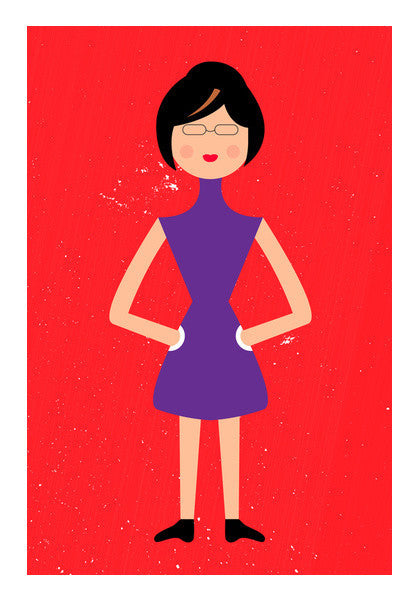 Beauty Fashionable Girl With Purple Art PosterGully Specials