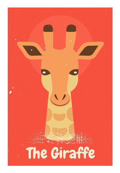 PosterGully Specials, Giraffe with orange background Wall Art