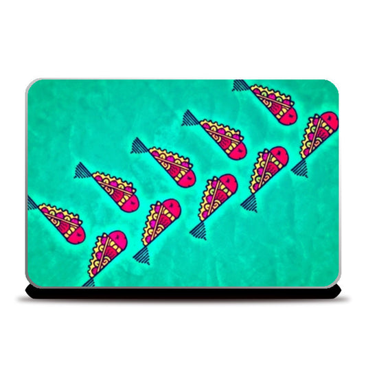 Laptop Skins, Quirky Fish Zenscrawl Laptop Skins