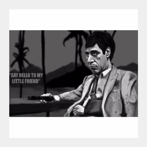 Square Art Prints, Scarface Caricature, - PosterGully