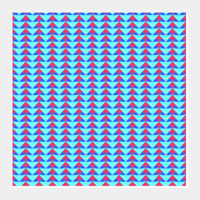 Trippy Triangles | Cyan Red Square Art Prints