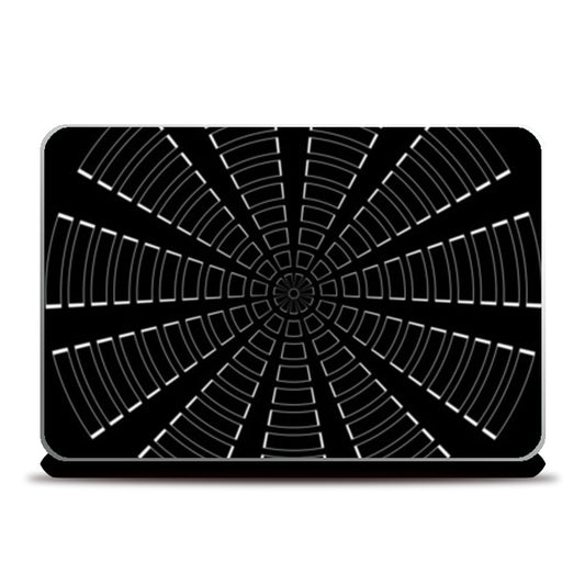 Geometrical Optical Illusion Black And White Laptop Skins