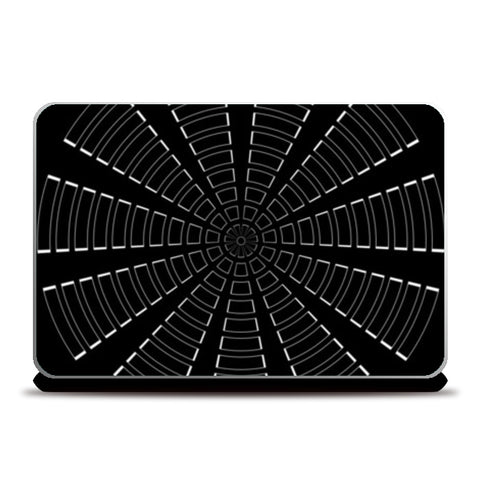 Geometrical Optical Illusion Black And White Laptop Skins
