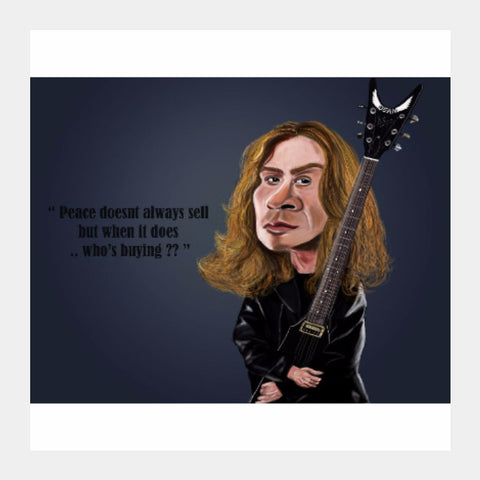 Square Art Prints, Dave Mustaine / Megadeth Caricature, - PosterGully
