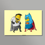 Batman Superman Costume Mix Wall Art
