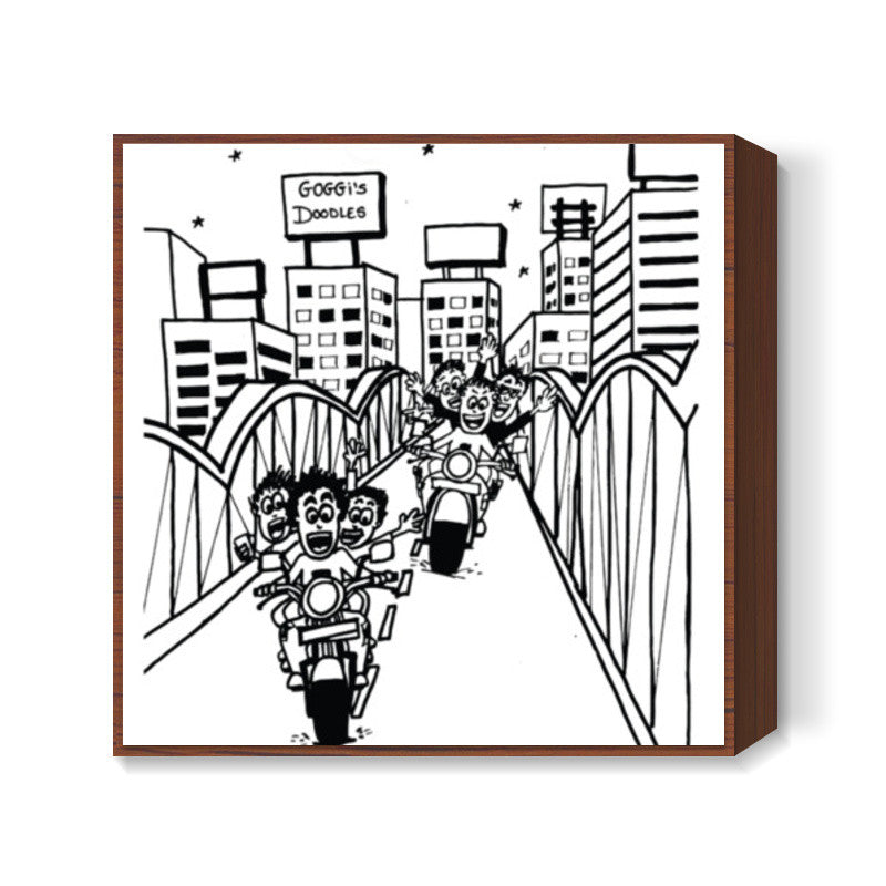 Boys Hangouts in Ahmedabad..!! Square Art Prints