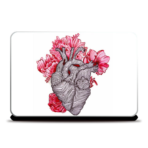 Geometric Heart With Floral Detailing Laptop Skins