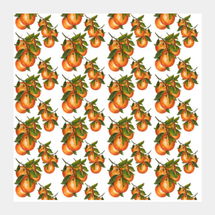 Square Art Prints, Oranges Citrus Fruit Pattern Background Design Square Art Prints