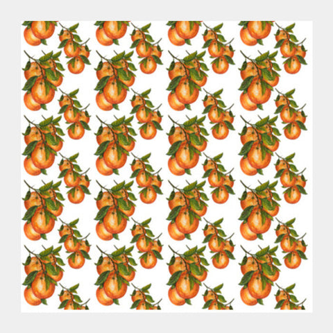 Square Art Prints, Oranges Citrus Fruit Pattern Background Design   Square Art Prints