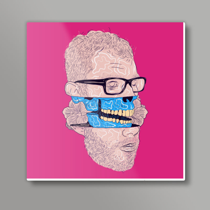 Psychedelic Man Square Art Prints