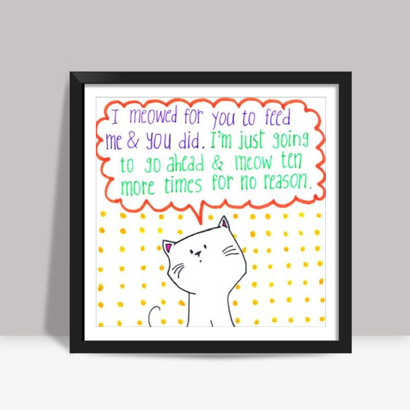 Cat Doodle Square Art Prints
