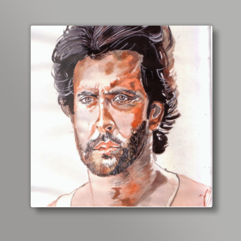 Hrithik Roshan is arguably the most handsome superstar Square Art Prints