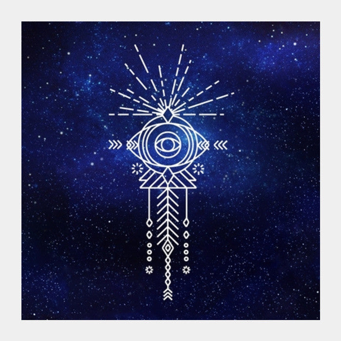 Abstract eye doodle galaxy Square Art Prints