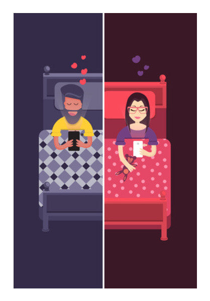 Wall Art, Texting Lovers Wall Art