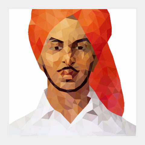 Square Art Prints, Bhagat Singh Square Art | Gagandeep Singh, - PosterGully