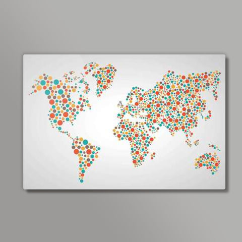 World Map Dots Pattern Metal Prints