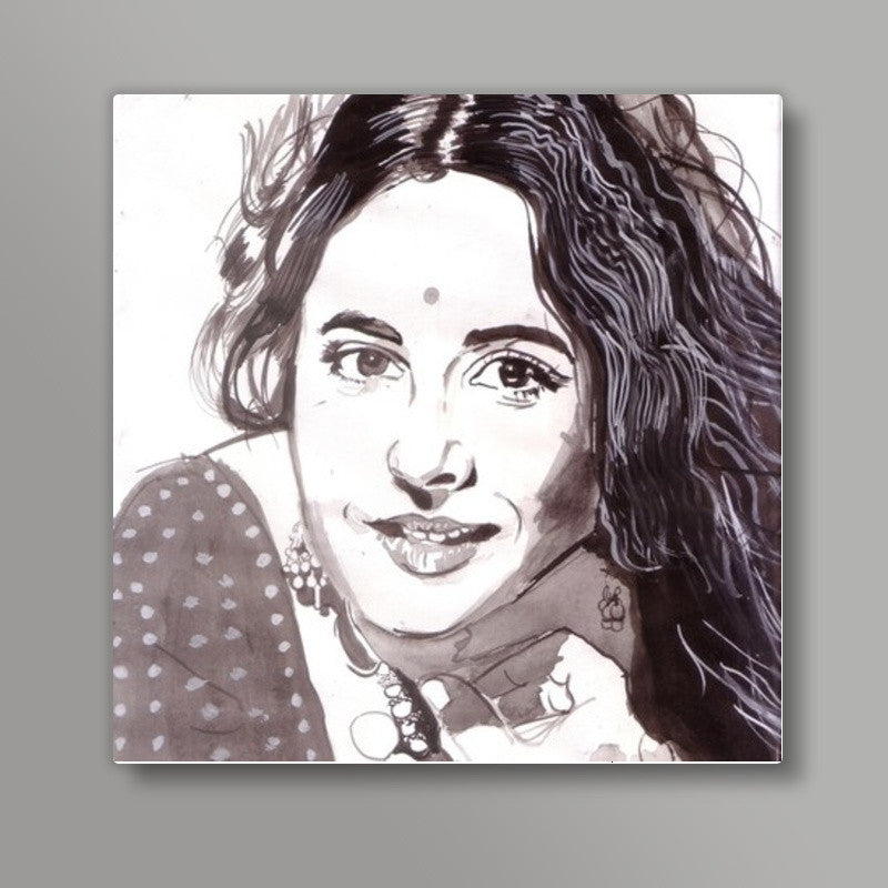 Bollywood star Vidya Balan in a traditional avatar Square Art Prints