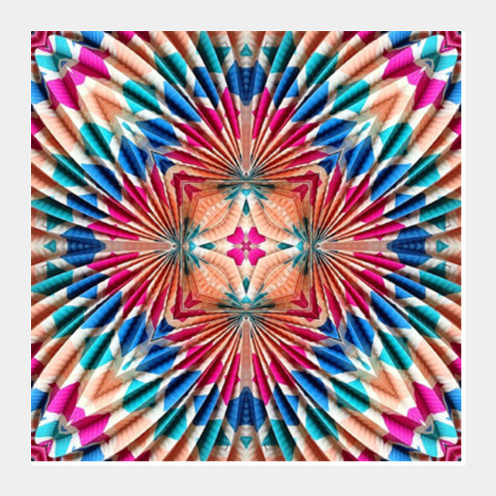 Colorful Abstract Psychedelic Kaleidoscope Digital Art Background Square Art Prints