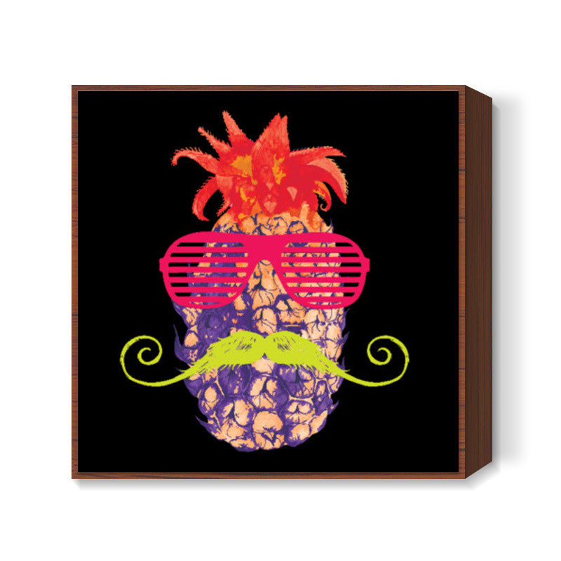 Pineapple Punk Neon Square Art | Lotta Farber