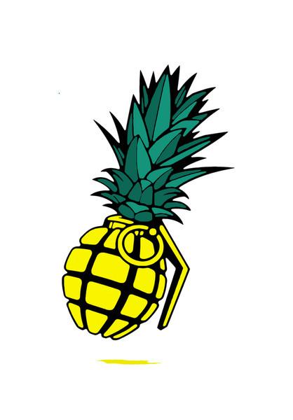PosterGully Specials, pineapple bomb Wall Art