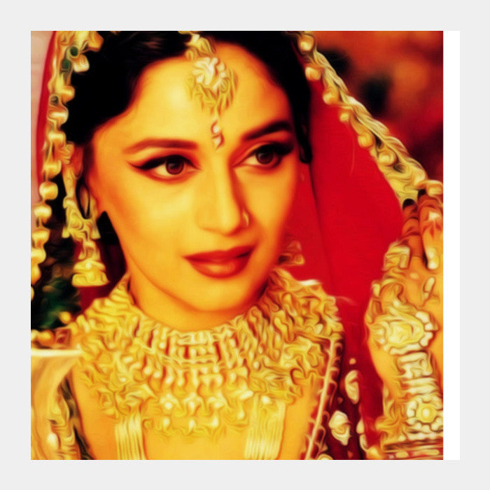 Bollywood Madhuri Devdas Portrait Square Art Prints