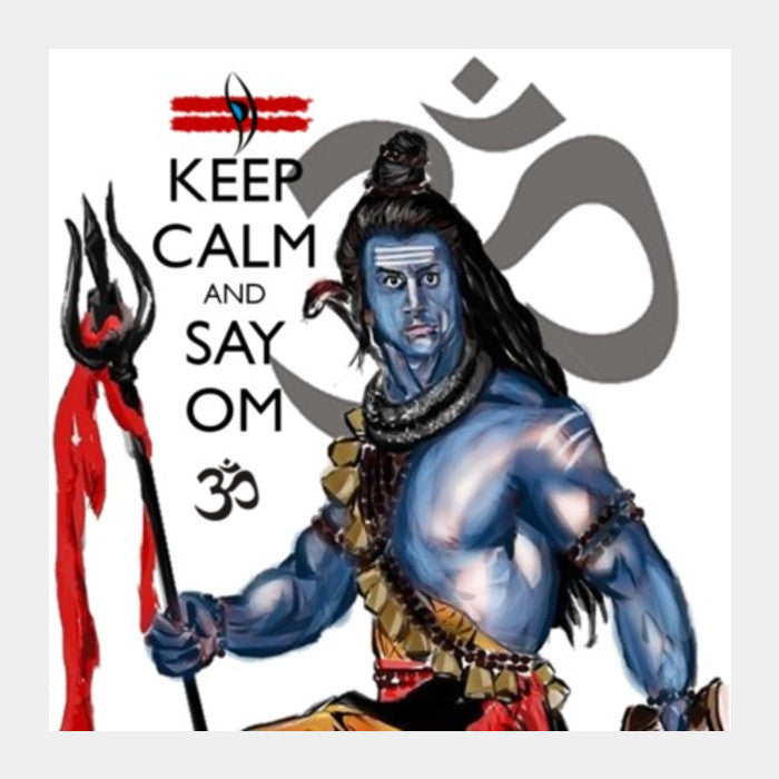 Square Art Prints, Keep Calm with Mahadev Square Art Prints