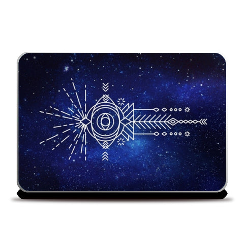 Abstract eye doodle galaxy Laptop Skins