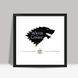 Winter is Coming Direwolf Square Art Prints