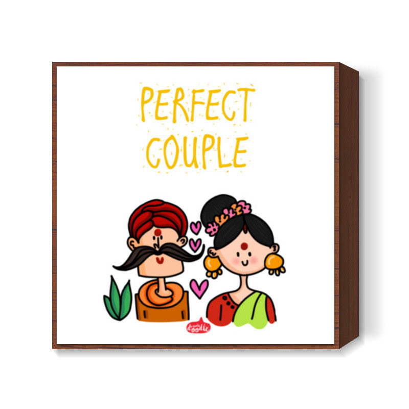 The Desi Perfect Couple Square Art Prints