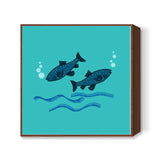 Cute Fish Design Background Square Art Prints
