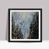 Winter sky @srijanas Square Art Prints