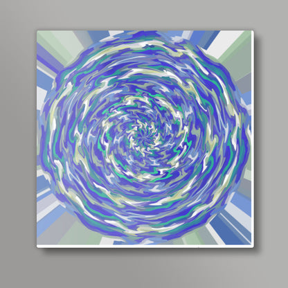 Aqua Blue Abstract Modern Digital Art Square Art Prints