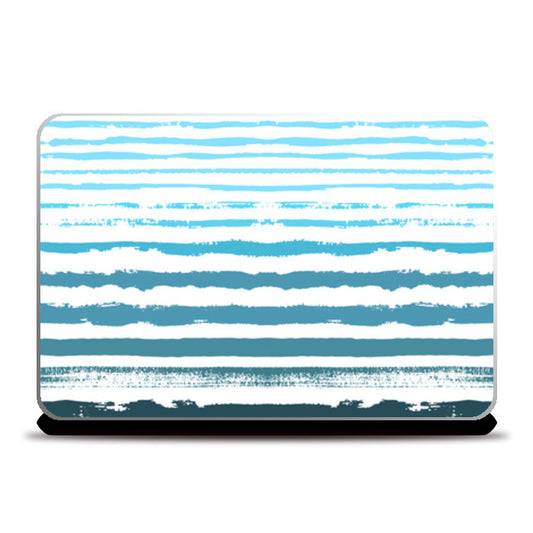 Uneven Blue Stripes Laptop Skins