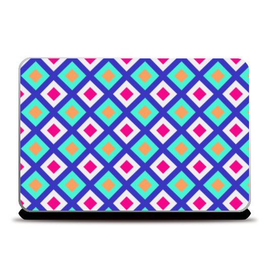 Colorful Retro Geometric Diamond Pattern Laptop Skins