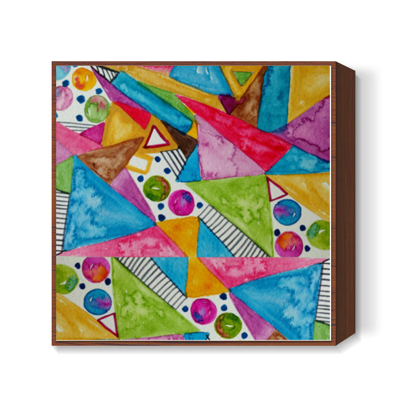 Modern Art Colorful Watercolor Abstract Shapes Background Square Art Prints