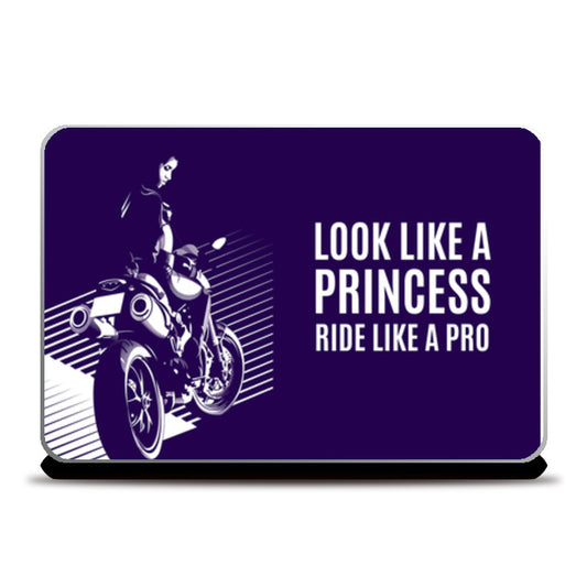woman with motorcycle Laptop Skins
