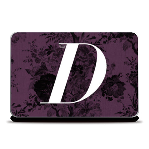D Letter, Literary Print (Dark) Laptop Skins