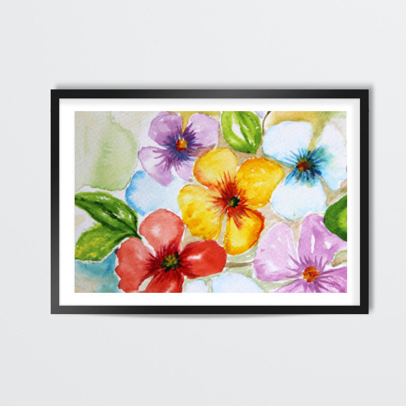 Tropical Colorful Spring Flowers Wall Art