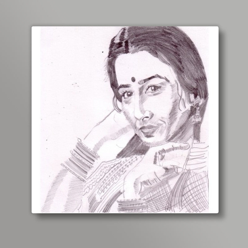 Bollywood star Vidya Balan blends glamour and grace Square Art Prints
