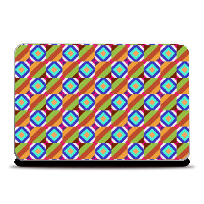 Laptop Skins, Colorful Geometric Tile Pattern Laptop Skins