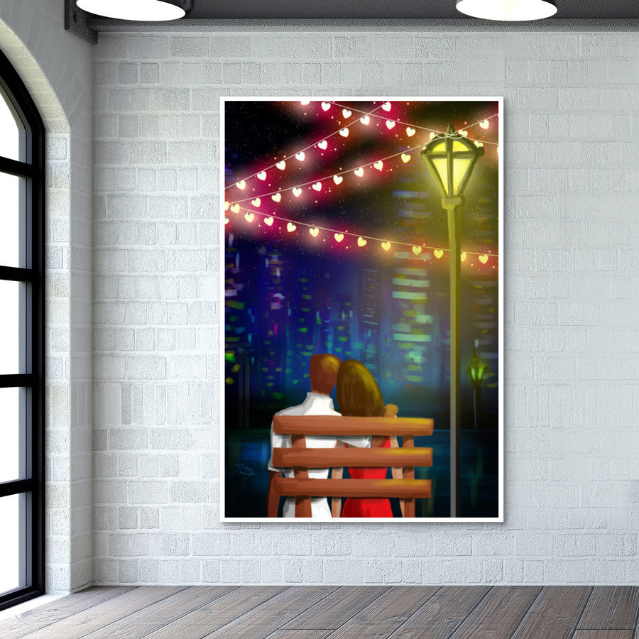 Bench couple Wall Art