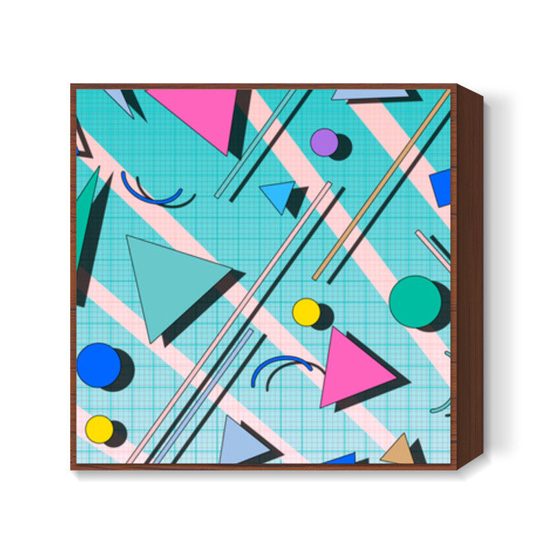 80s pop retro pattern 4 Square Art Prints
