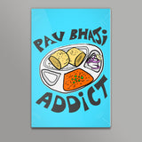 Pav Bhaji Addict (Blue BG) Wall Art