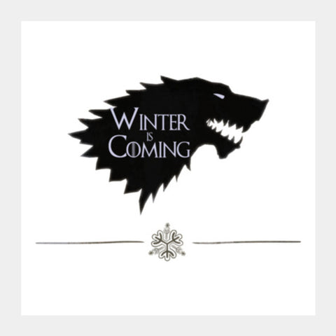 Winter is Coming Direwolf Square Art Prints