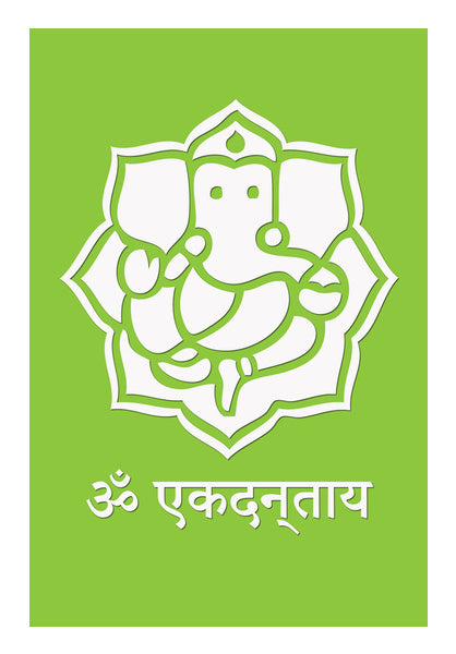 Bal Ganesha With Mantra Wall Art