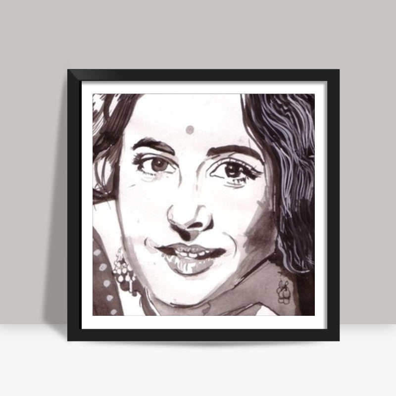Bollywood star Vidya Balan in a traditional avatar Square Art Prints